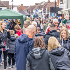 Busy Knowle High Street as people celebrate the platinum jubilee