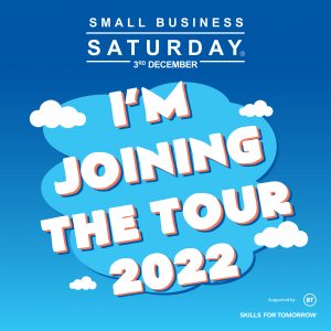Small Business Saturday poster saying I'm joiinng the tour 2022