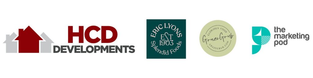 Logos of HCD Developments, Eric Lyons, Graze Grub and The Marketing Pod