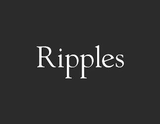 Ripples logo with White text saying Ripples on a black logo