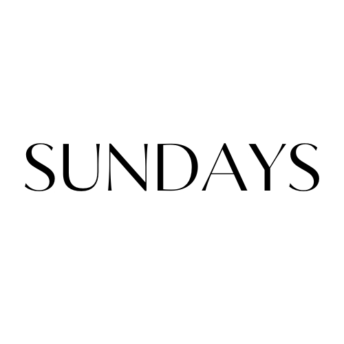 Sundays logo with the word Sundays in black typeface