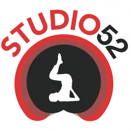 Studio 52 Fitness logo of silhouette of a person exercising